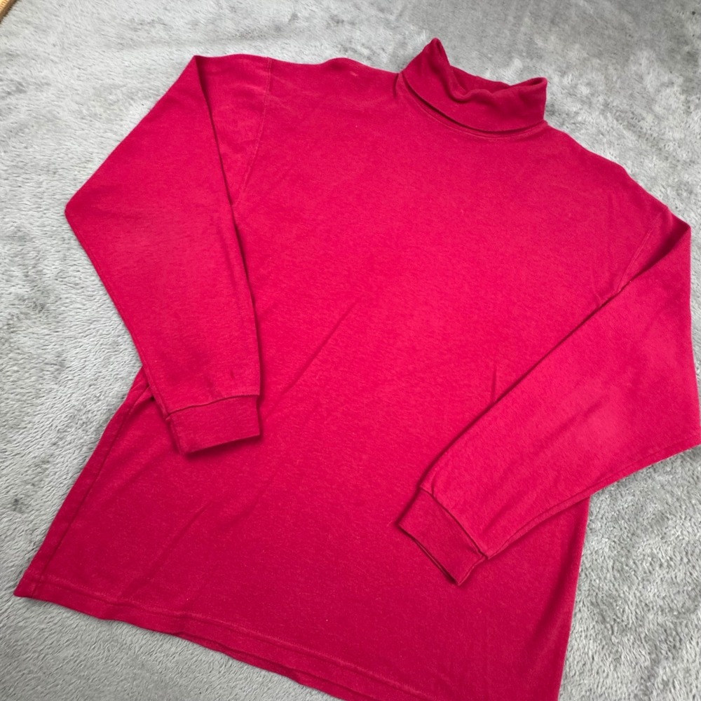 Partners Mervyns Turtleneck Women L Red Vintage 90s USA Cotton Dark Academia